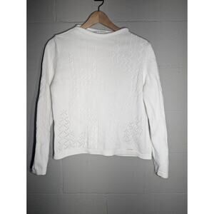 BLUE WILLIS Womens Vtg‎ Cable Knit Sweater Sz Medium Cottage core Asymmetrical